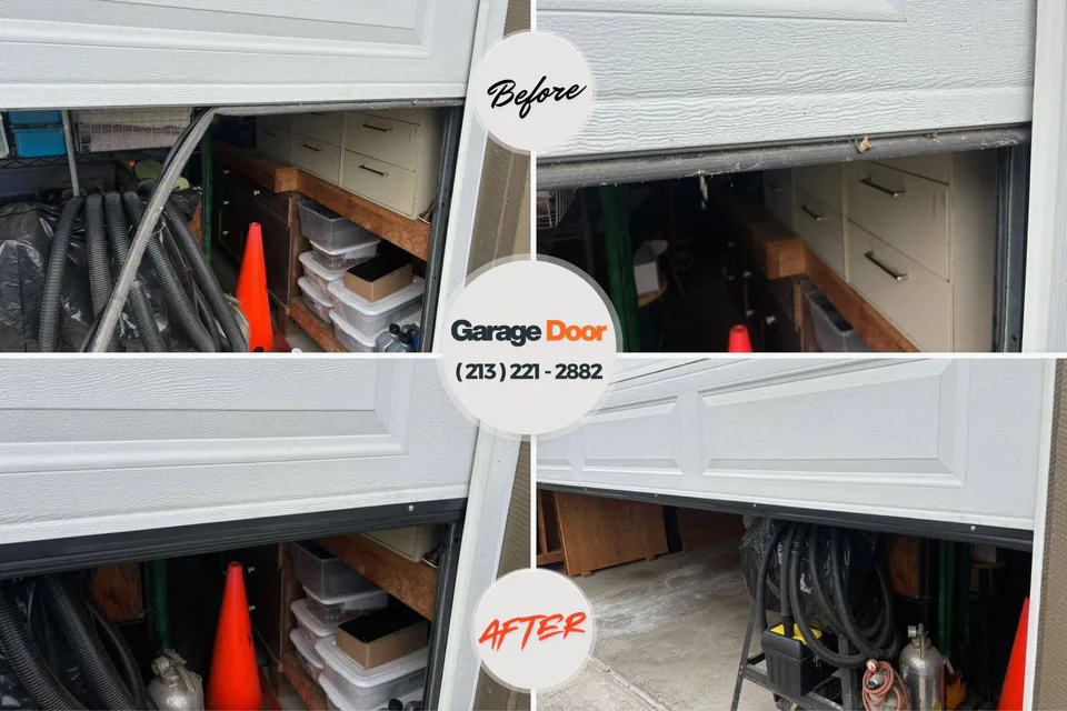 Before and after: garage door repair Hyde Park, PA